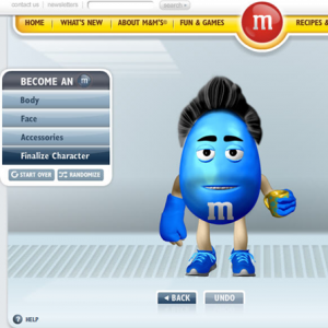 Website Design Company - M&Ms Character Creator